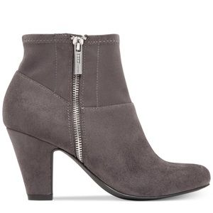 BCBG Gray Suede Booties